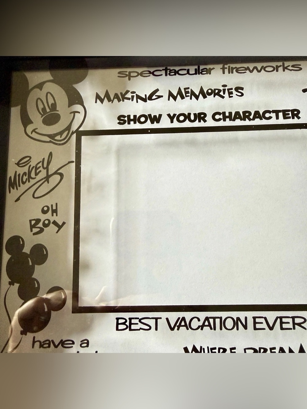 Walt Disney Parks Glass 4X6 Picture Frame Vacation Memories Mickey - Picture 2 of 8